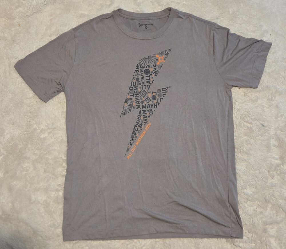 Orangetheory Fitness All Out Mayhem 2024 Graphic T-Shirt Gray Size Medium